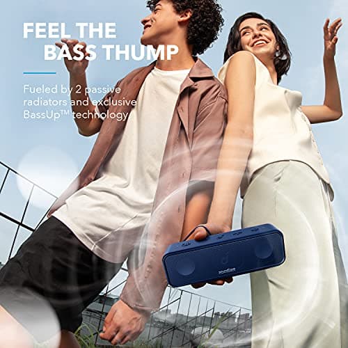 soundcore 3 by Anker, Bluetooth Speaker with Stereo Sound, Pure Titanium Diaphragm Drivers, PartyCast Technology, BassUp, 24H Playtime, IPX7 Waterproof, App, Custom EQ, Home, Outdoor, Beach — view 5