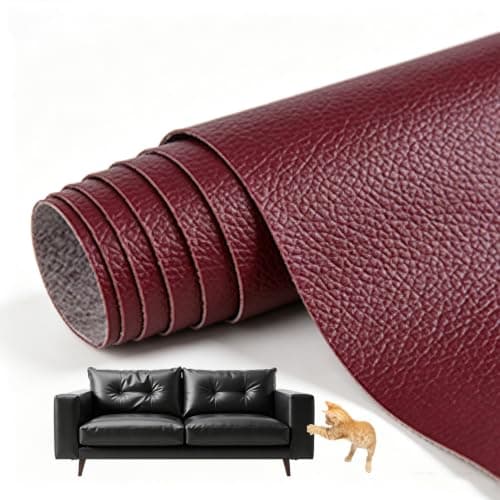 Strong Self Adhesive Leather Repair Patch, Large Size 39x55Inche,Burgundy