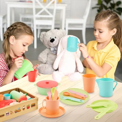 RUIDYA Play Kitchen Accessories, Pretend Play Kids Kitchen Toys for Boys Girls 3+ Year Old, Afternoon Tea Party Set for Toddlers, Christmas New Year Toy Gifts for Children — view 3