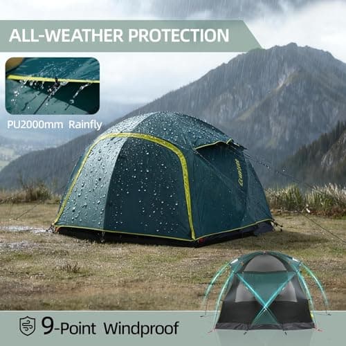 EchoSmile 4 Person Tents for Camping Waterproof Spacious Family Dome Tent — view 4