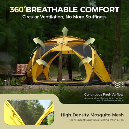 EchoSmile 8 Person Tents for Camping Waterproof Spacious Family Dome Tent — view 4