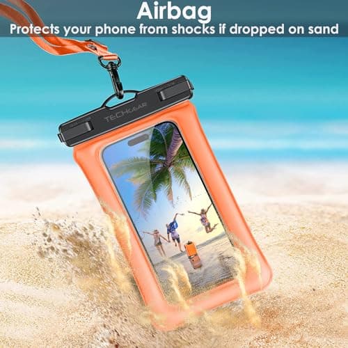 TECHGEAR Waterproof Phone Pouch, [2 Pack] IPX8 Floating Case for Swimming, Waterproof Phone Bag with Lanyard Compatible for iPhone 17 16e 16 15 14 13 12, Samsung S25 S24 S23 Ultra A17 A26 A36 A56 etc — view 6