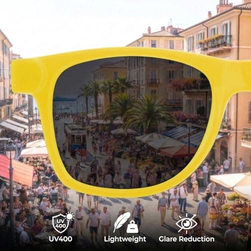 Komonee Drifter Sunglasses UV400 Protection Yellow Classic Style Retro Sun Shades Eye Glasses Unisex For Men Women Travel & Fashion – Lightweight Frame Fashion Eyewear Outdoors — view 3