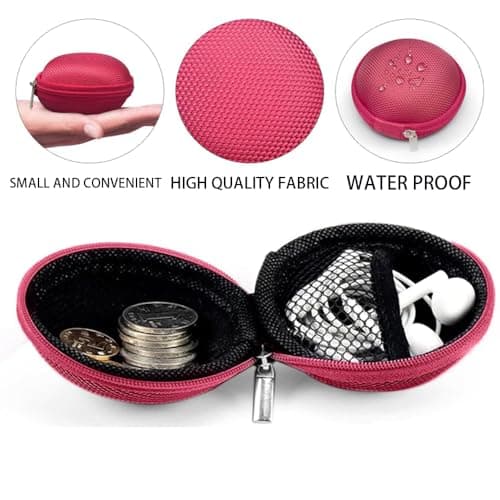 4 Pack Portable Earphone Case Earphone Bluetooth Headset Small Storage Bags Mini Coin Purse, Earbud Storage BoxStorage Cases Box Travel Carrying Pocket Headset For Headphones, USB Cable, Charger — view 5