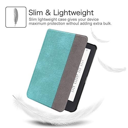 FINTIE SlimShell Case for Kobo Clara HD/Tolino Shine 3- Ultra Thin and Lightweight PU Leather Protective Cover with Auto Sleep/Wake for Kobo Clara HD 6” eReader, Denim Turquoise — view 5