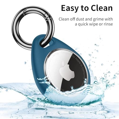 UNBREAKcable 360° Protective Case for AirTag (1st & 2nd Generation) [4 Pack], TPU Full Cover Keyring Holder with Premium Zinc Alloy Spring Clip, Scratch-Resistant Design for Keys, Bags, Luggage — view 5
