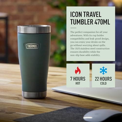 Thermos Icon Rock Cap Green Travel Coffee Tumbler (470ml) 7h Hot | 22h Cold — view 3