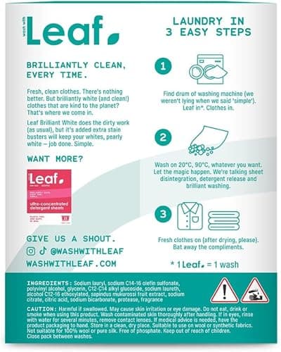 Wash With Leaf Bio Laundry Detergent Sheets - Travel Size, 75 Washes — view 2