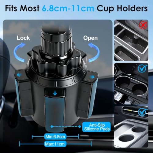 EEEKit Cup Phone Holder for Cars: Magnetic Truck Car Cup Holder Phone Mount — view 5