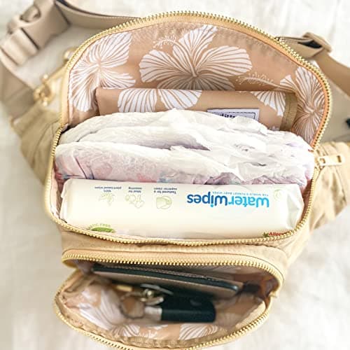 Ditty Co. Small Diaper Bag,Portable Changing Pad,Crossbody Bags For Women,Baby Wipe Holder,Baby Travel Essentials,Pregnancy Must Haves,Fanny Packs For Women, Natural Tan, Small Diaper Bag — view 5