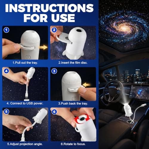 KQWVZ Galaxy Projector Night Light, 5D Holographic Night Light Projector with 24 Films, 360 Mini Ocean Galaxy Dream Projector, Plug and Play HD Star Projector for Bedroom, Indoor Decor — view 3