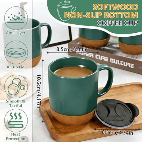 Eidoct Travel Ceramic Cup with Handle, Ceramic Coffee Mug 400ML — view 2
