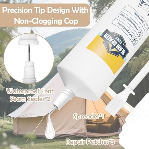 WAN2TLK 120ml Tent Seam Sealer, Repair Damaged/Seam Sealer Tent Fabric, Restore the Waterproof Barrier, for Camping/Hiking/Outdoor Gear - Clear — view 5