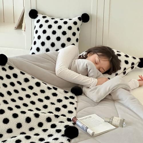 2 in 1 Travel Pillow Blanket, Soft Micro Plush Foldable Blanket Pillow, Flannel Throw for Flights Car Office Naps, Decorative Cushion Cover with Pom Poms Tassels, Warm Winter Travel Accessory (Brown) — view 2