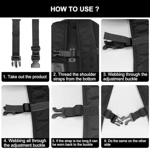 2 Pieces Backpack Strap, Adjustable Rucksack Chest Straps with Clips — view 4