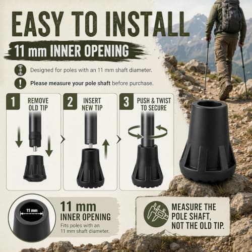Limiebllu 8 Pcs Hiking Poles Rubber Buffer,11mm Walking Pole Rubber Tips — view 5