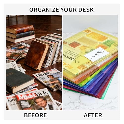 FITULABO A4 Plastic Wallets, 10 Pack Popper Wallet Folders with Button & Label Pocket, 5 Assorted Colours PVC Document Folders for School, Office & Home Organisation — view 5