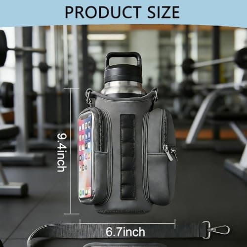 Magnetic Gym Bag Water Bottle Holder with Pockets for Sports Travel Work — view 5