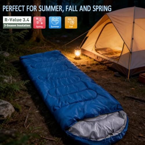 Sleeping Bag for Adults & Kids, 3-4 Season Sleeping Bags With Compact Bag — view 5