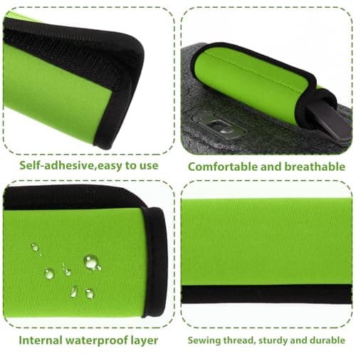 4Pcs Luggage Handle Wrap Comfortable Soft Luggage Identifiers for Suitcases Bright Color Personalised Suitcase Handle Straps Covers Essential Travel Accessories (Green) — view 2