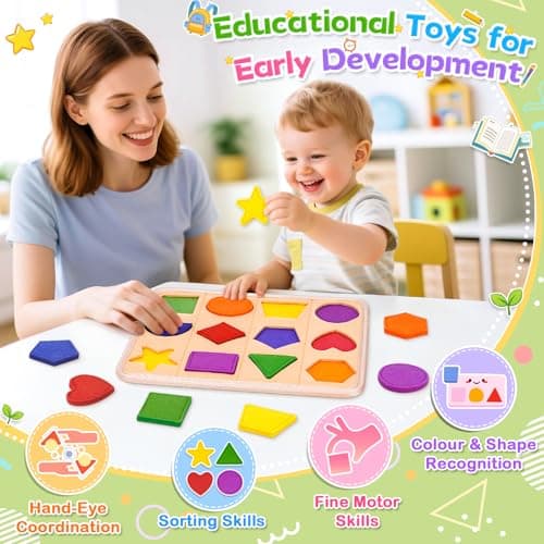 Montessori Toy for 1 2 3 Year Old Boy Girl Gift Puzzle Present Shape Sorter — view 2