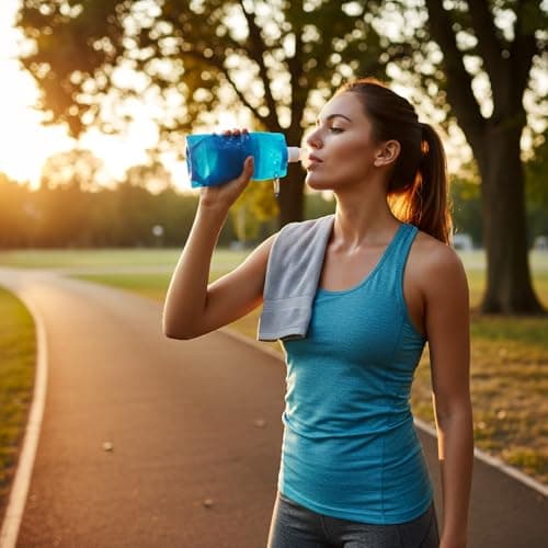 Hopzab 2PCS Collapsible Water Bottle, Reusable Foldable Water Bottles with Clip, 480ml for Outdoor Sports, Hiking, Biking, Travel(Blue, Orange) — view 4