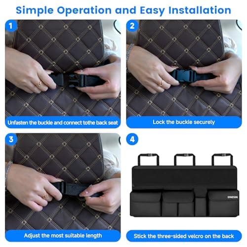 Einesin Car Boot Organiser - Super Capacity Enlarged 9 Pockets, Multi-Pocket Children's Travel Storage with Enhanced Magic-Stick, Car Boot Bag — view 6