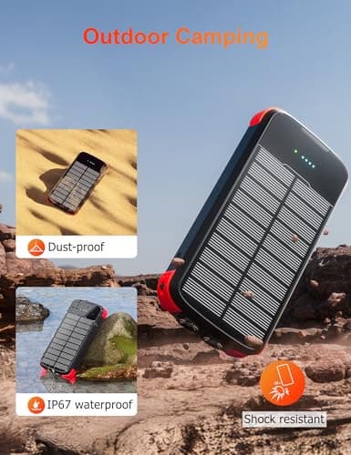 MINRISE Solar Power Bank 40000mAh, Portable Charger PD 20W Fast Charging — view 5