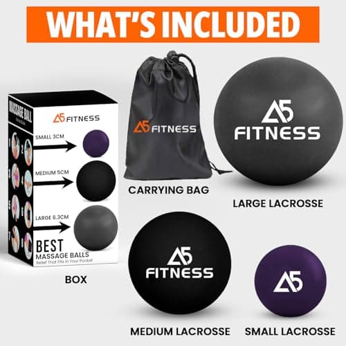Lacrosse Massage Ball Set in 3 Sizes (Grey, Black and Purple) — view 5