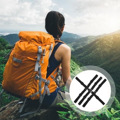 Ipetboom 4pcs 2cm Wide Tie down Straps with Quick Release Cam Buckle, Adjustable Webbing Compression Straps for Backpacking, Kayak, Tent and Luggage Securement — view 5