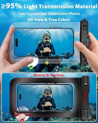 YOSH Waterproof Phone Pouch [IPX8 Certified] 2 Pack, Fits Up to 7.0", Clear — view 6