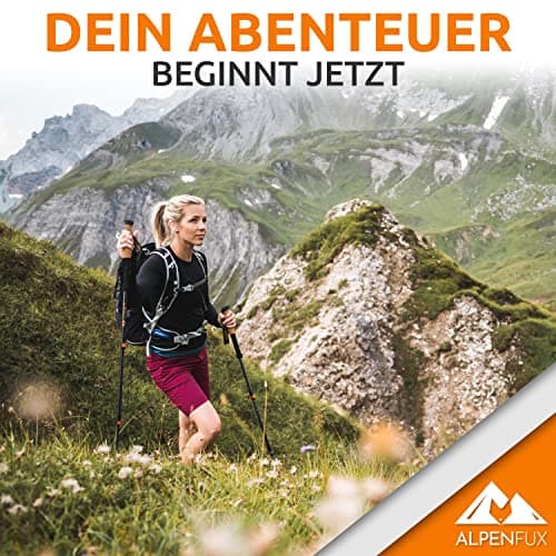 ALPENFUX® Premium Telescopic Hiking Poles Trekking Poles Nordic Walking Poles Lightweight and Adjustable with Cork Handle for Men and Women — view 4