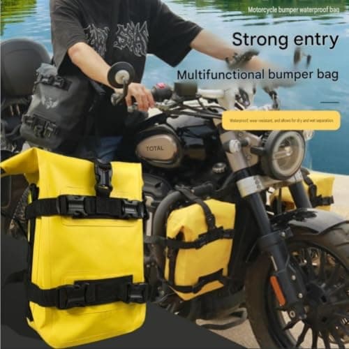 Dolvitrny Waterproof PVC Motorcycle Side Panniers(31 * 19 * 10cm Yellow) — view 4