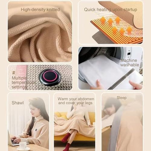 USB Heated Shawl Soft Washable Throw Blanket — view 4