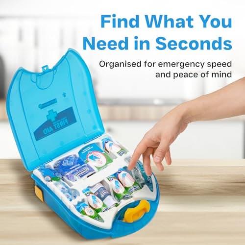 Astroplast Hospital Grade 1-50 Person HSE Compliant First Aid Kit - Premium Integrated Carry Handle & Wall Mountable - Ideal for Home, Wokplace, Sports - Mezzo First Aid Box — view 3
