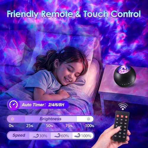 Galaxy Projector 20 Lighting Modes Star Projector, HiFi Bluetooth Speaker Galaxy Projector Light, 15White Noise Sensory Lights, Remote & Timer Galaxy Light Projector for Bedroom Gifts for Room Decor — view 4
