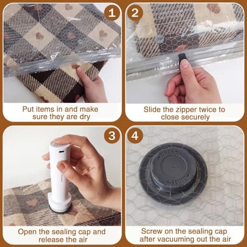 15 Pack Vacuum Storage Bags, Wireless Electric Pump, Travel and Home Bags — view 6