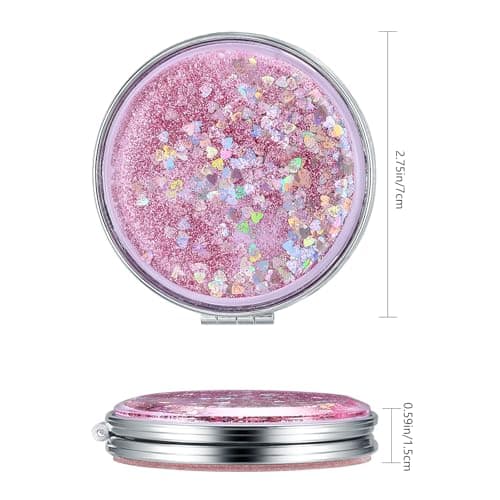 ANBEEISS 2 Pcs Compact Mirror, Double-Sided Magnifying Round Travel Mirror — view 2