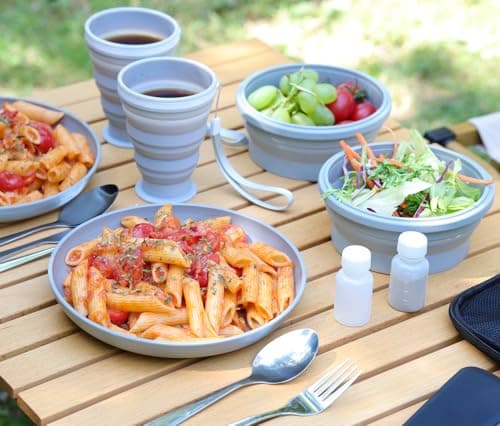 Portable Camping Plate Bowl Cup Cutlery Set for 1 for for Travel & Outdoor. — view 5