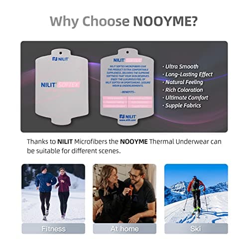 NOOYME Men's Thermals Base Layers Ski Compression Top & Bottoms Set — view 5