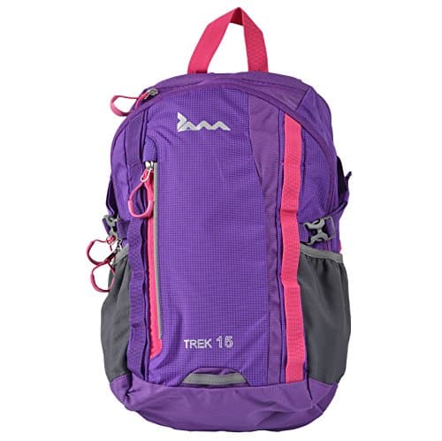 JAM Trek Backpack Purple Pink 25L Waterproof Comfortable Rucksack with Thick Padded Back Panel and Secure iPad Pocket Ideal For College Hiking Festival Camping Travel Lightweight Strong Chest Strap