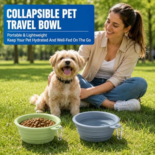 2PCS Collapsible Dog Cat Water Bowls, 350ml Portable Dog Bowls — view 6