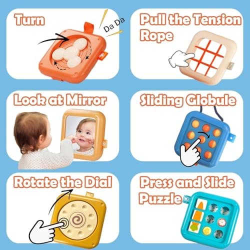 Toddler Travel Toys,Activity Cube,Baby Busy Board,Travel Toys for Toddlers on Plane, Montessori Activity toys, Baby Busy Cube,Sensory Educational Developmental Learning Toys for Boys Girls Gift — view 3