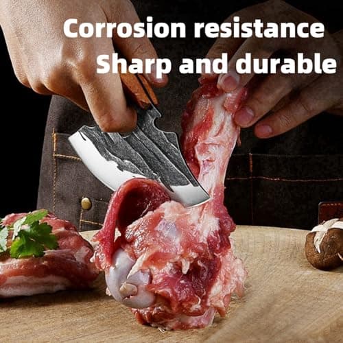 LINMOHERUI Chef Knife BBQ Knife with Wood Handle — view 2