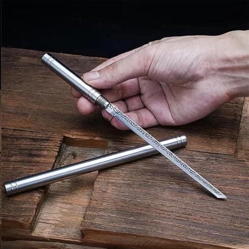 Portable Stainless Steel Fruit Knife with Sheath for Outdoor Camping Silver — view 4