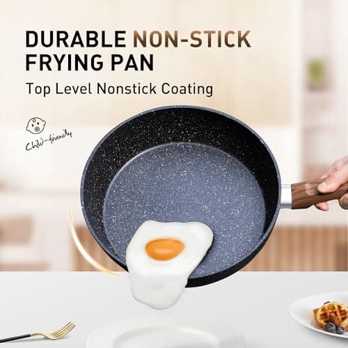 Kitchen Academy 12 Pieces Nonstick Pots and Pans Set, Cookware Set Black — view 3