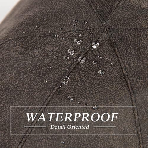 TOP-EX Waterproof Faux Leather Flat Cap for Men Ivy Driving Hat Black M/L — view 2
