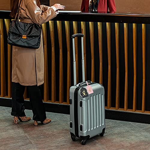 Udewo 3 Pcs Leather Baggage Labels, Luggage Tags Personalised Leather Luggage Tags Suitcase Labels Tags Travel Labels Tag Holder for Luggage Cruise Waterproof Travel Accessories — view 6