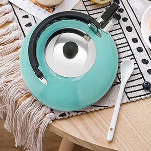3L Whistle Kettle Camping Stainless Steel Heat Resistant Portable Travel Teapot Coffee Cup with Handle and Spout Ideal for Home Office Travel and Camping (Sky Blue) — view 6