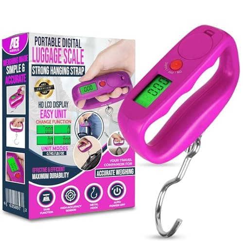 AIBULO 2-Pack Purple Digital Luggage Scale 50kg/110lb – Portable Suitcase Weighing Scale with Backlit LCD, Tare & Auto-Off, 4 Units (g/kg/lb/oz) for Travel, Airport & Parcel Use